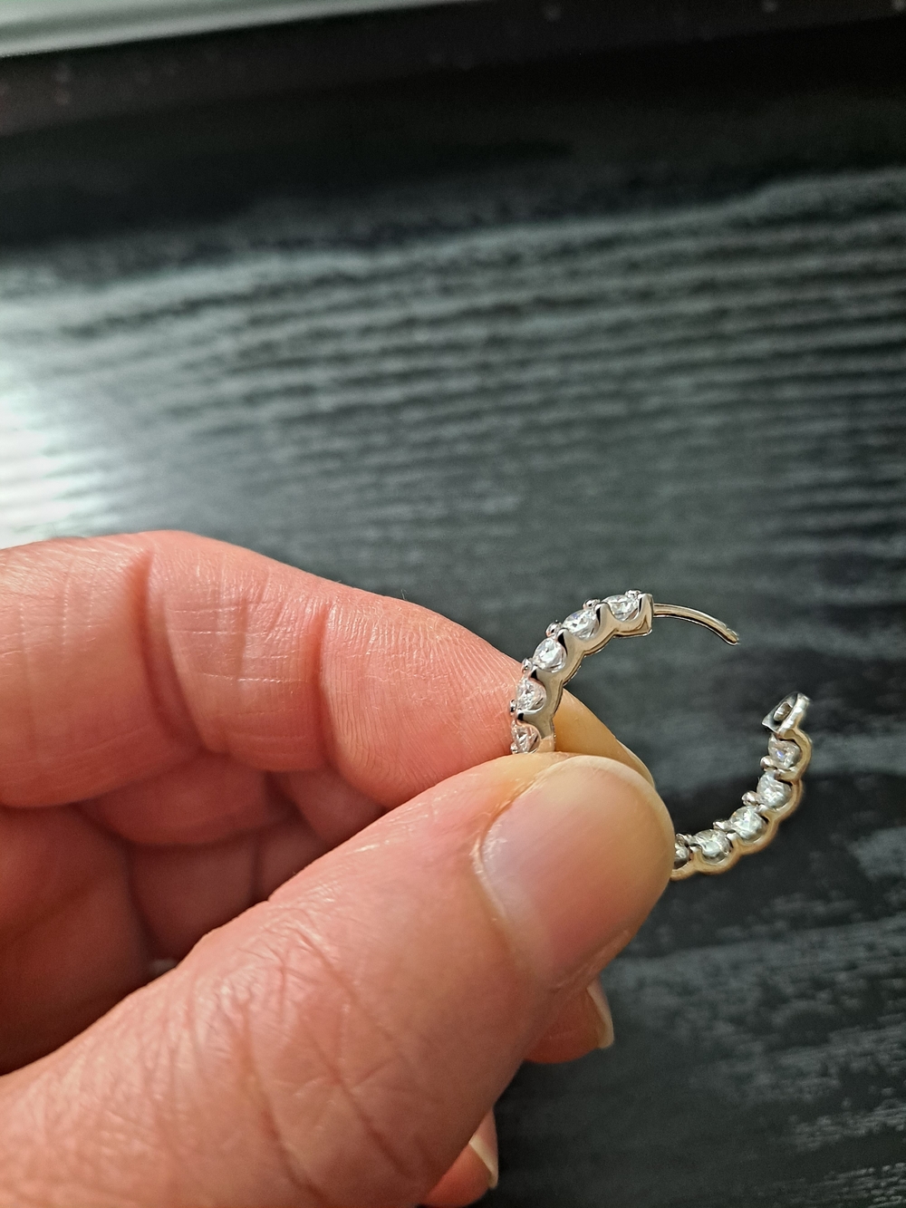 Certified 3.5mm 2.8CT Colorless Moissanite 925 Sterling Silver Hoop Earrings - Picture 8 of 11